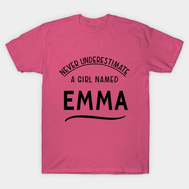 EMMA NEVER UNDERESTIMATE A GIRL NAMED Emma T-Shirt by Scarebaby